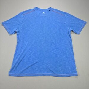 Tommy Bahama Mens Tencel Lyocell Polyester Blue Heathered T Shirt XL Tall